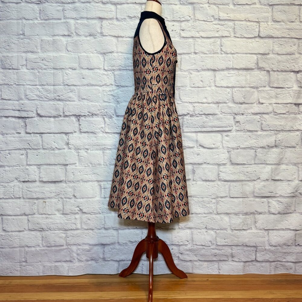 eShakti Tan Neoprene Aztec Print Tunic Dress - Picture 3 of 6